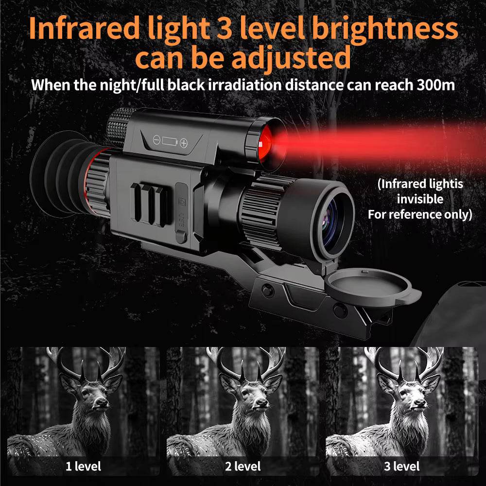 DS-X7 4K Digital Night Vision Scope (5–20x, 850nm IR, IPS Display)