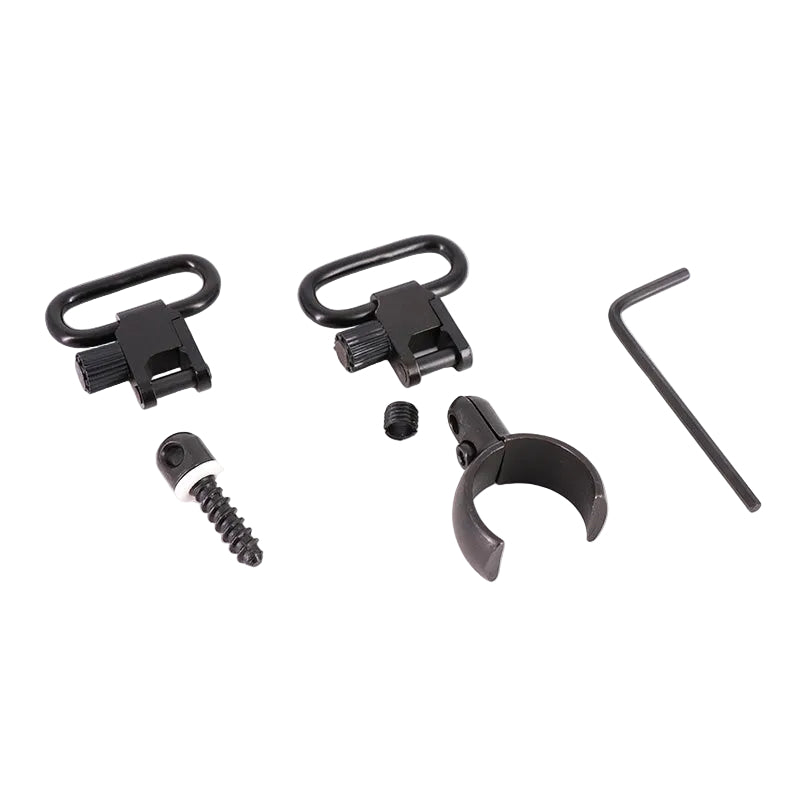 Focus Quick-Detach Sling Swivel Stud 0.826" Barrel Band Set With 1" Loops & Wood Screw