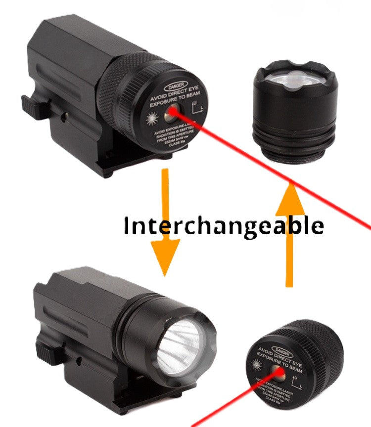 Bosait Changeable-Head Red Dot Laser Sight + LED Flashlight Combo (2 Heads Included)