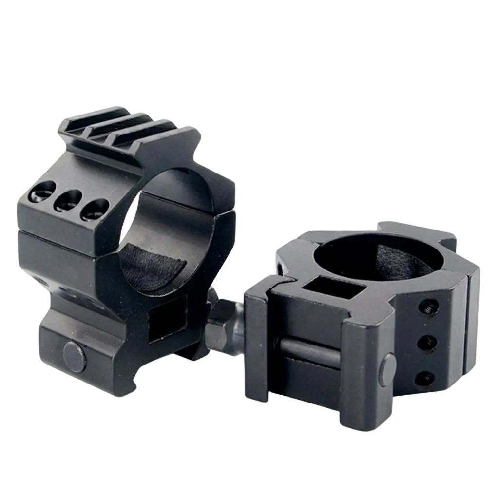 FOCUS 30mm Heavy-Duty High-Profile 3 Bolt Ring Bracket Mount Set