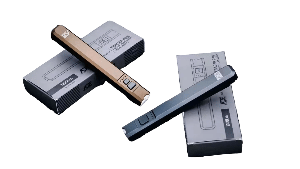 ADE Advanced Optics Pro Rechargeable 1000 Lumen Flat EDC Flashlight with Green Laser - True Vision Tactical -