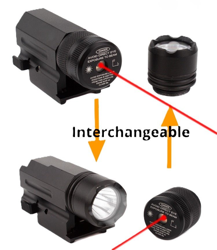 Bosait Changeable-Head Red Dot Laser Sight + LED Flashlight Combo (2 Heads Included) - True Vision Tactical - Bst-12-RLWF