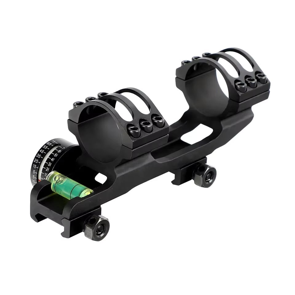 FOCUS 30mm / 25.4mm Dual Rings Scope Mount with Angle Cosine Indicator & Bubble Level - True Vision Tactical - 5002E