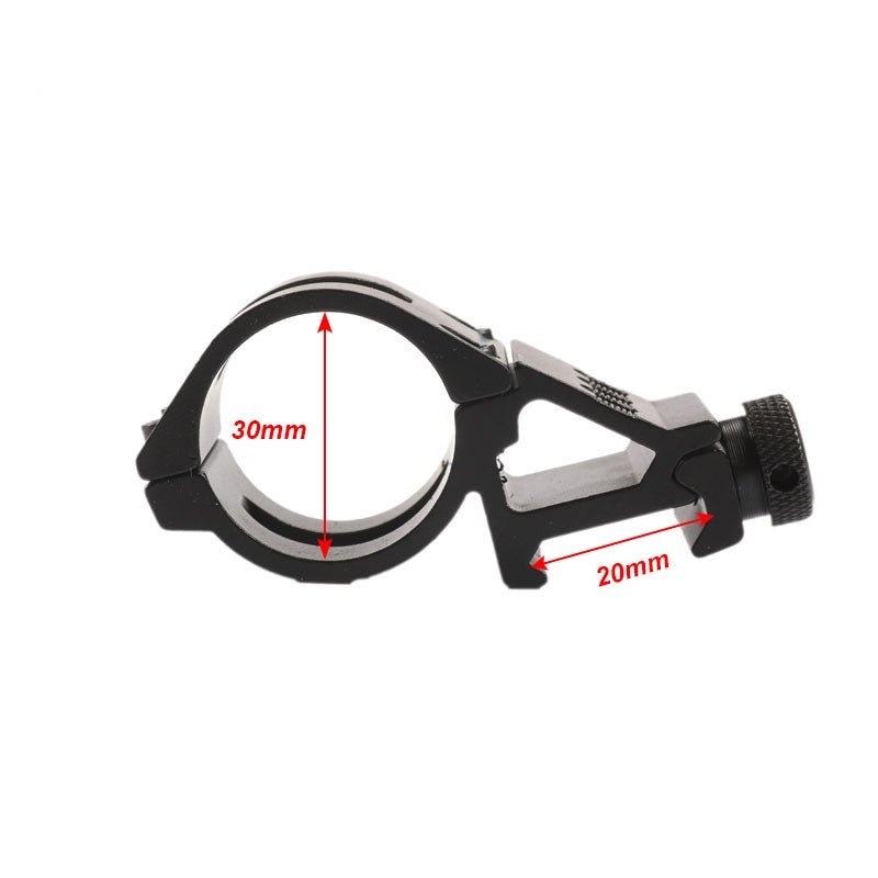FOCUS 5° Offset 30mm Ring Flashlight Mount for 20/21mm Rails - True Vision Tactical - T3008