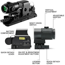 Load image into Gallery viewer, Holographic Red Green Dot 558+G43 Magnifier Sight QR - True Vision Tactical - 671891922339