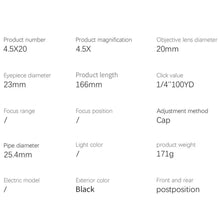 Load image into Gallery viewer, March 4.5x20 Compact Mini Air Optical Rifle Scope - True Vision Tactical - M4.5x20