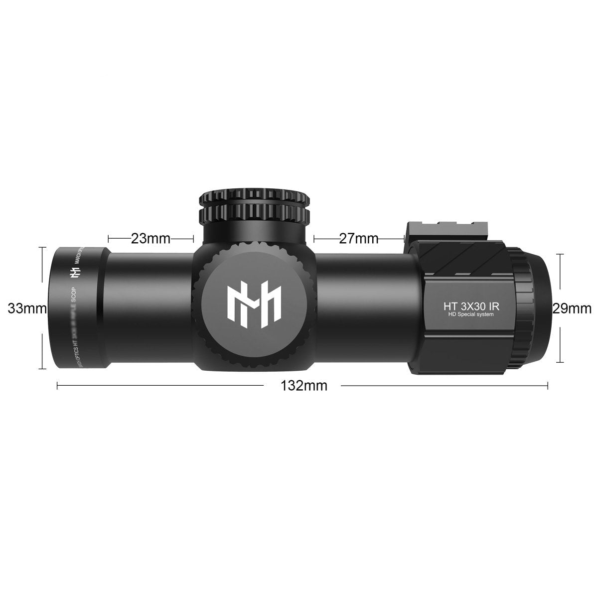 MARCH HT 3X30IR Fixed Power Optical Scope - True Vision Tactical - HT3X30IR