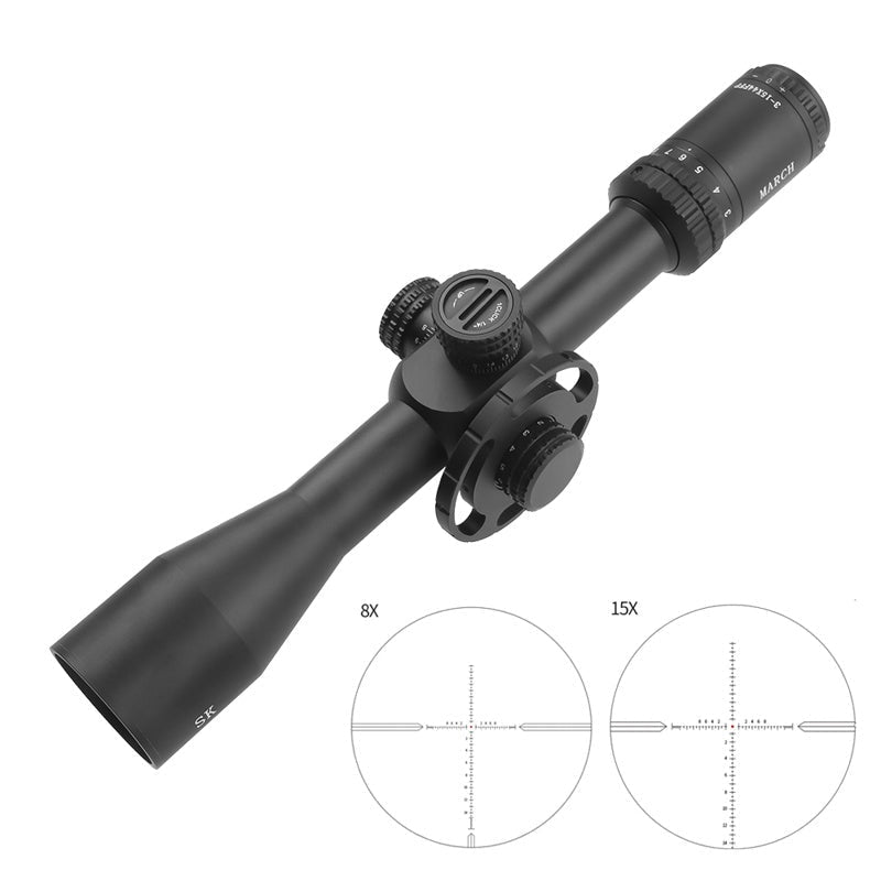 MARCH SK 3-15X44IR FFP IR Long-Range Riflescope - True Vision Tactical - MARCH SK 3-15X44IR FFP IR