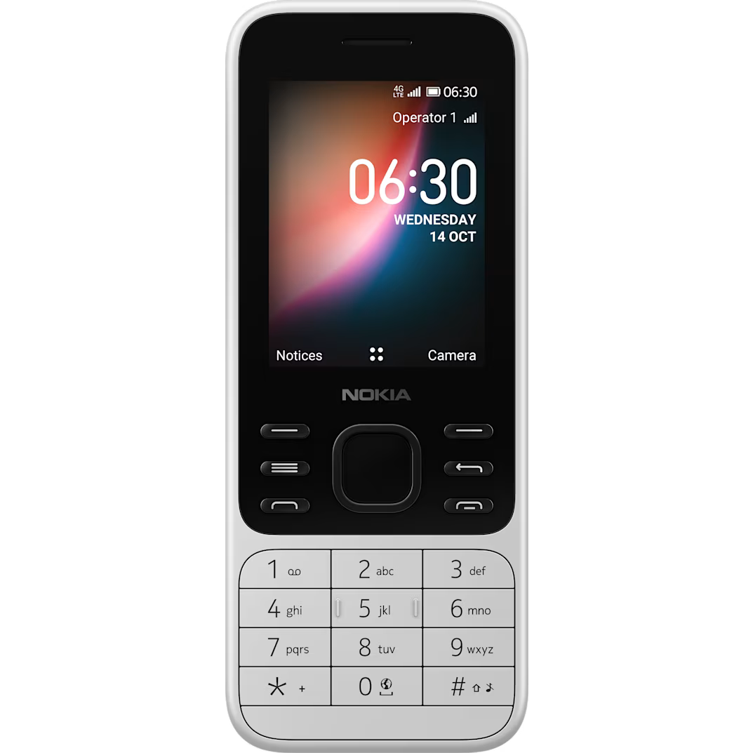 Nokia 6300 4G White — Dual SIM, Wi‑Fi, GPS, KaiOS