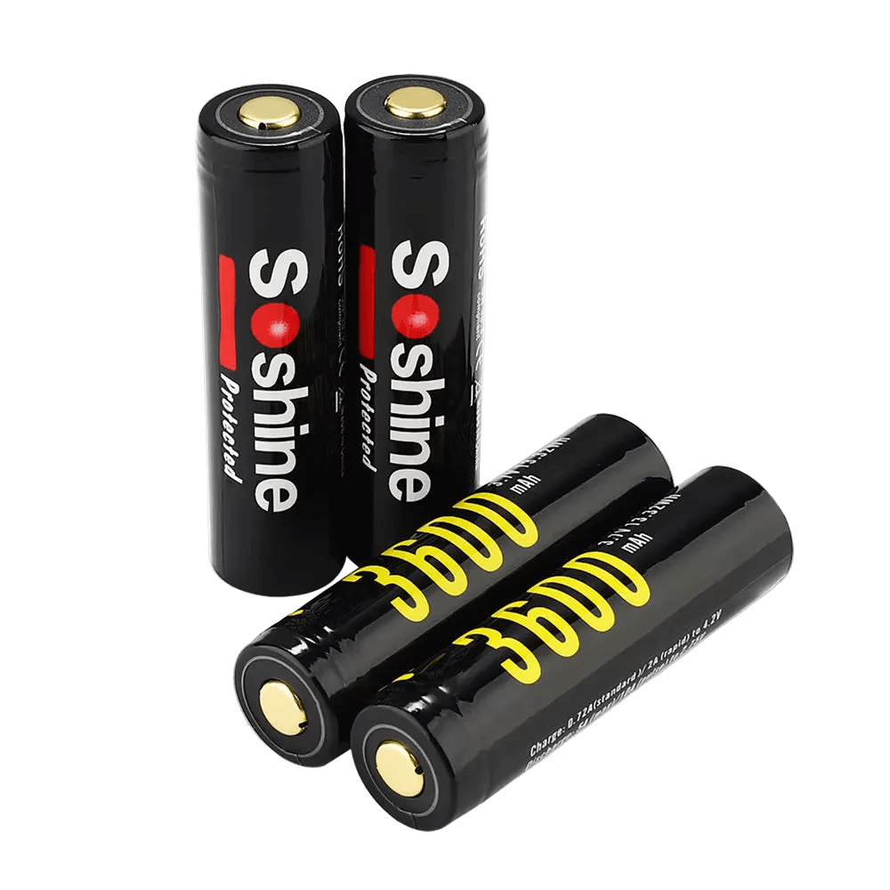 Soshine 18650 Li - ion Rechargeable Battery 3.7V 3600mAh - 2 Pack - True Vision Tactical - 18650P-3.7-3600