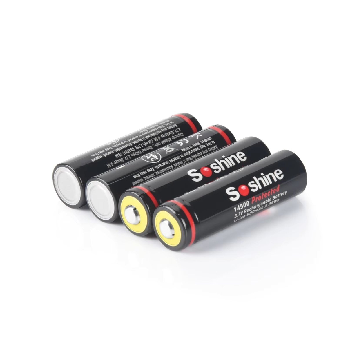 Soshine AA Li - ion Rechargeable Battery 3.7V 800mAh - 4 Pack - True Vision Tactical - 14500P-3.7-800