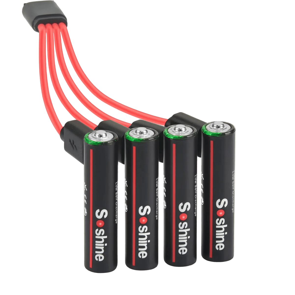 Soshine AAA Li - Ion USB - C Rechargeable Battery 1.5V 1100mWh - 4 Pack - True Vision Tactical - AAAUSB-1.5-1100