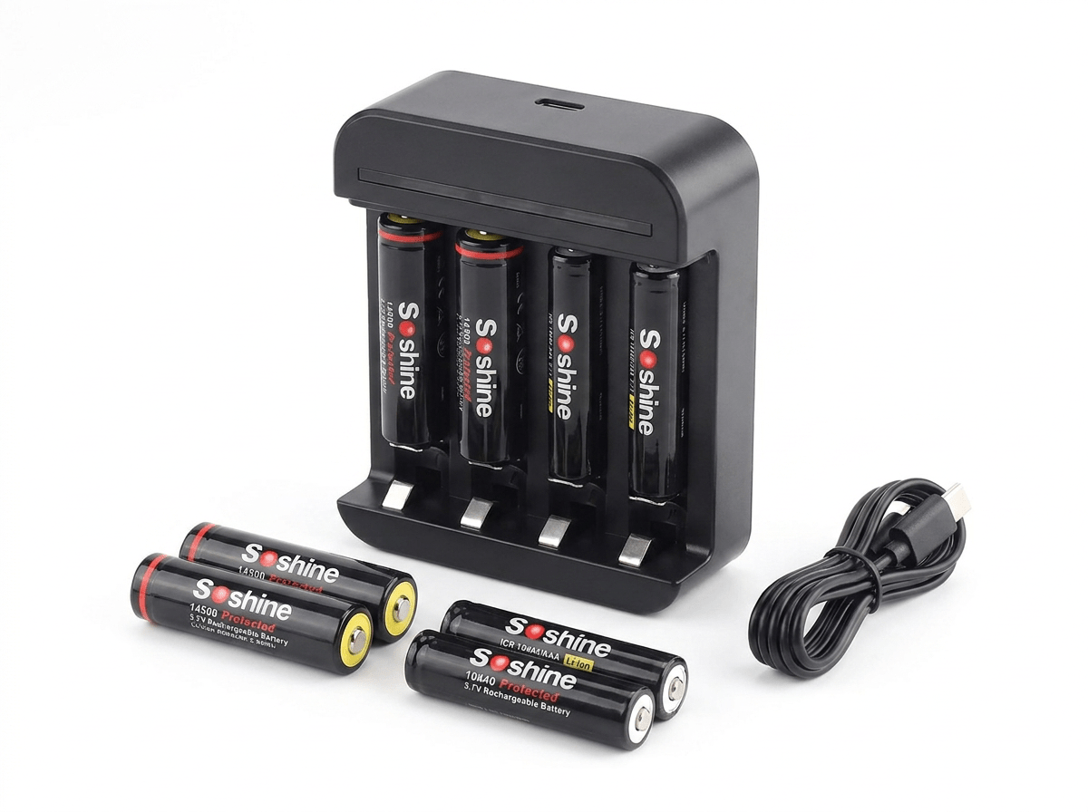 Soshine Complete Rechargeable Battery Bundle - True Vision Tactical - SBCAAAAASET