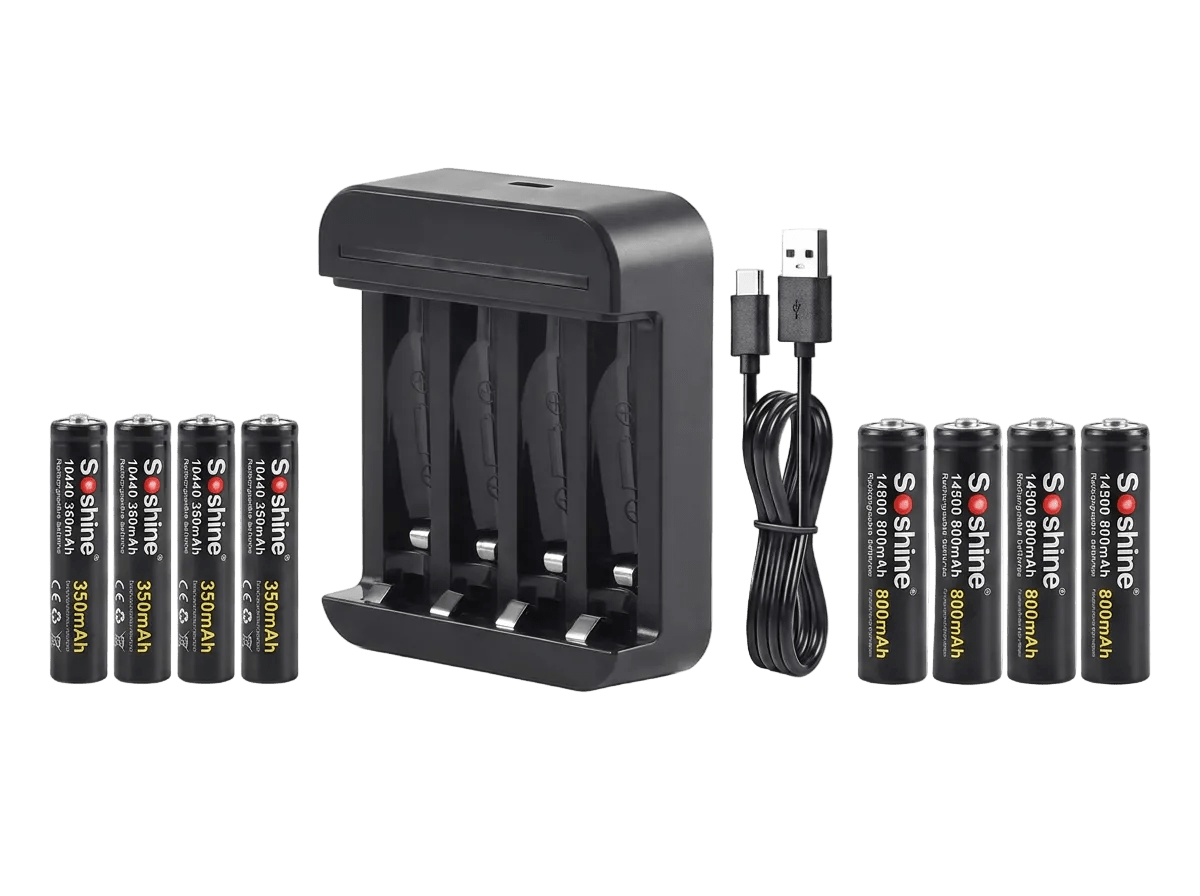 Soshine Complete Rechargeable Battery Bundle - True Vision Tactical - SBCAAAAASET