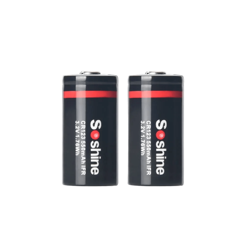 Soshine CR123A/16340 LiFePO4 Rechargeable Battery 550mAh 3.2V - 2 Pack - True Vision Tactical - CR123-3.2-550
