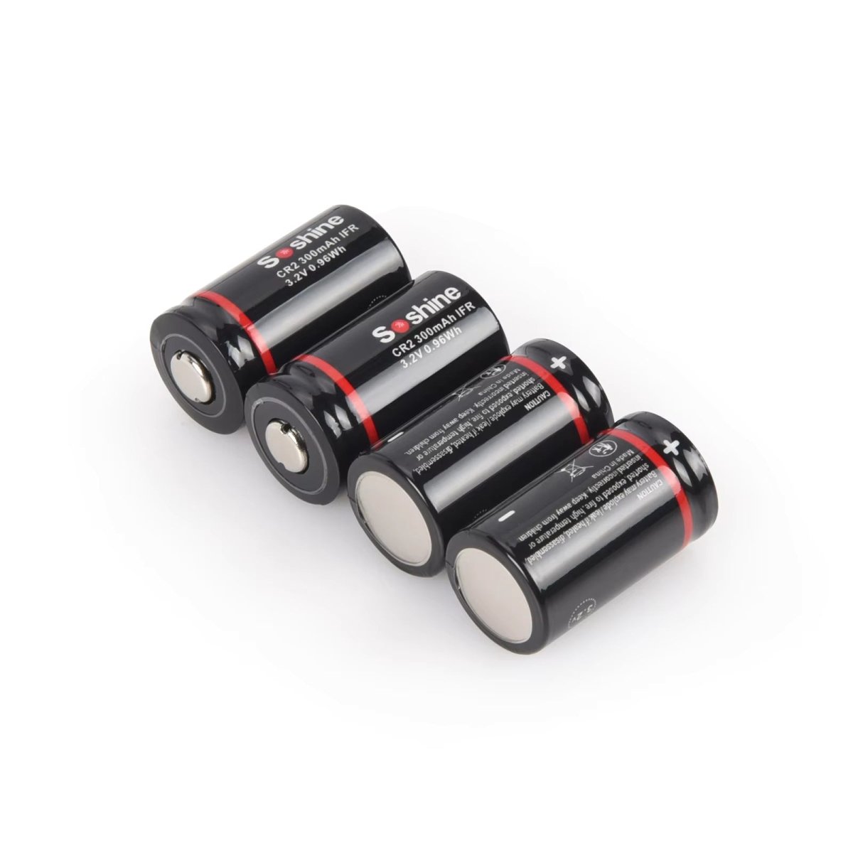 Soshine CR2 / 15266 LiFePo4 Rechargeable Battery 3.2V 300mAh - 4 Pack - True Vision Tactical - CR2-3.2-300