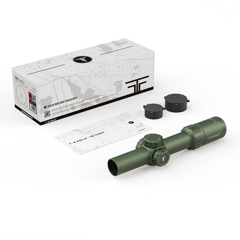T - EAGLE EOX 1.2 - 6X24 IR Green Tactics First Focus Plane Optics Scope - True Vision Tactical - EOX 1.2-6X24IR-GL
