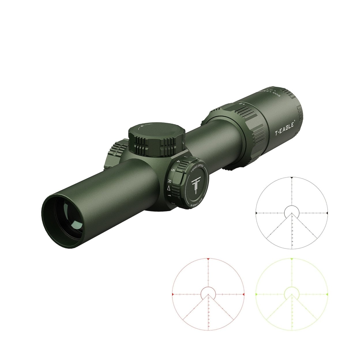 T - EAGLE EOX 1.2 - 6X24 IR Green Tactics First Focus Plane Optics Scope - True Vision Tactical - EOX 1.2-6X24IR-GL