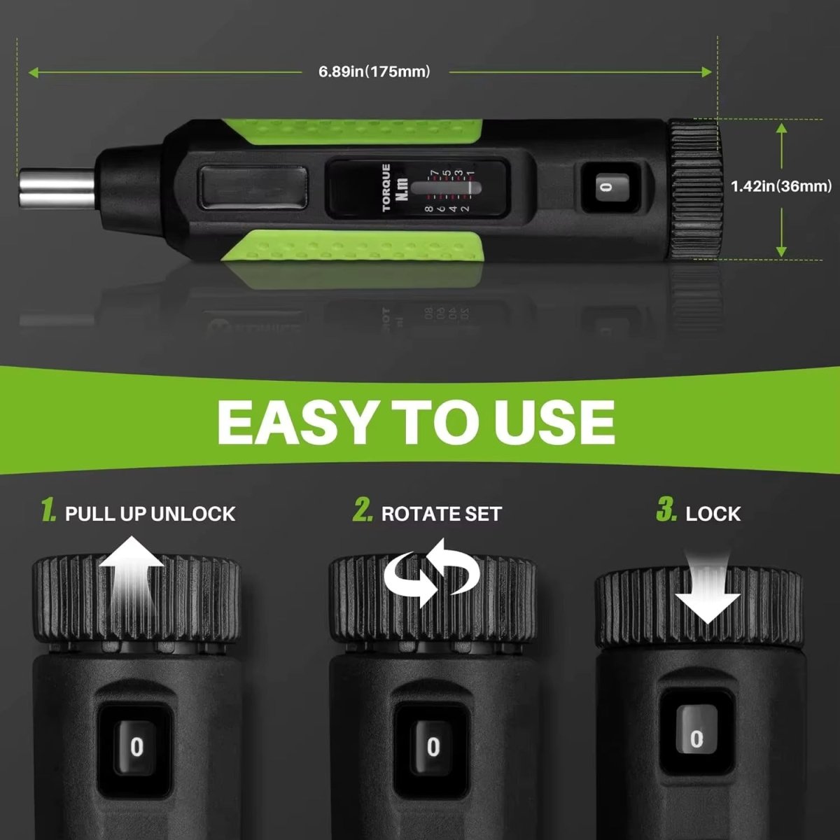 Torque Screwdriver 1/4" Drive, 1–8 N·m, Click-Type - True Vision Tactical - P62200-1