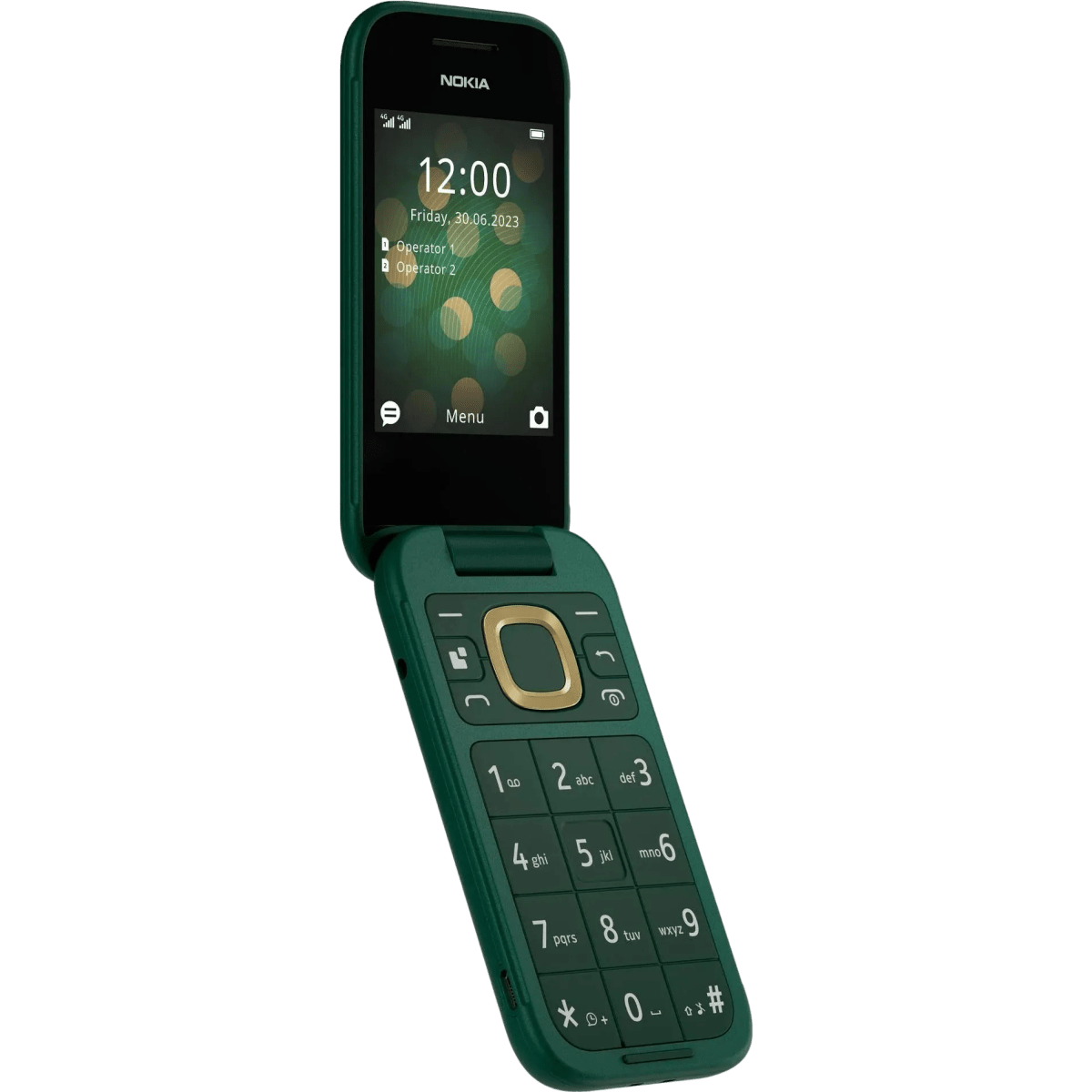 Unlocked Nokia 2660 Flip 4G VoLTE Dual SIM FM Radio 128MB Flip Mobile Phone (Lush Green) - True Vision Tactical - 653341