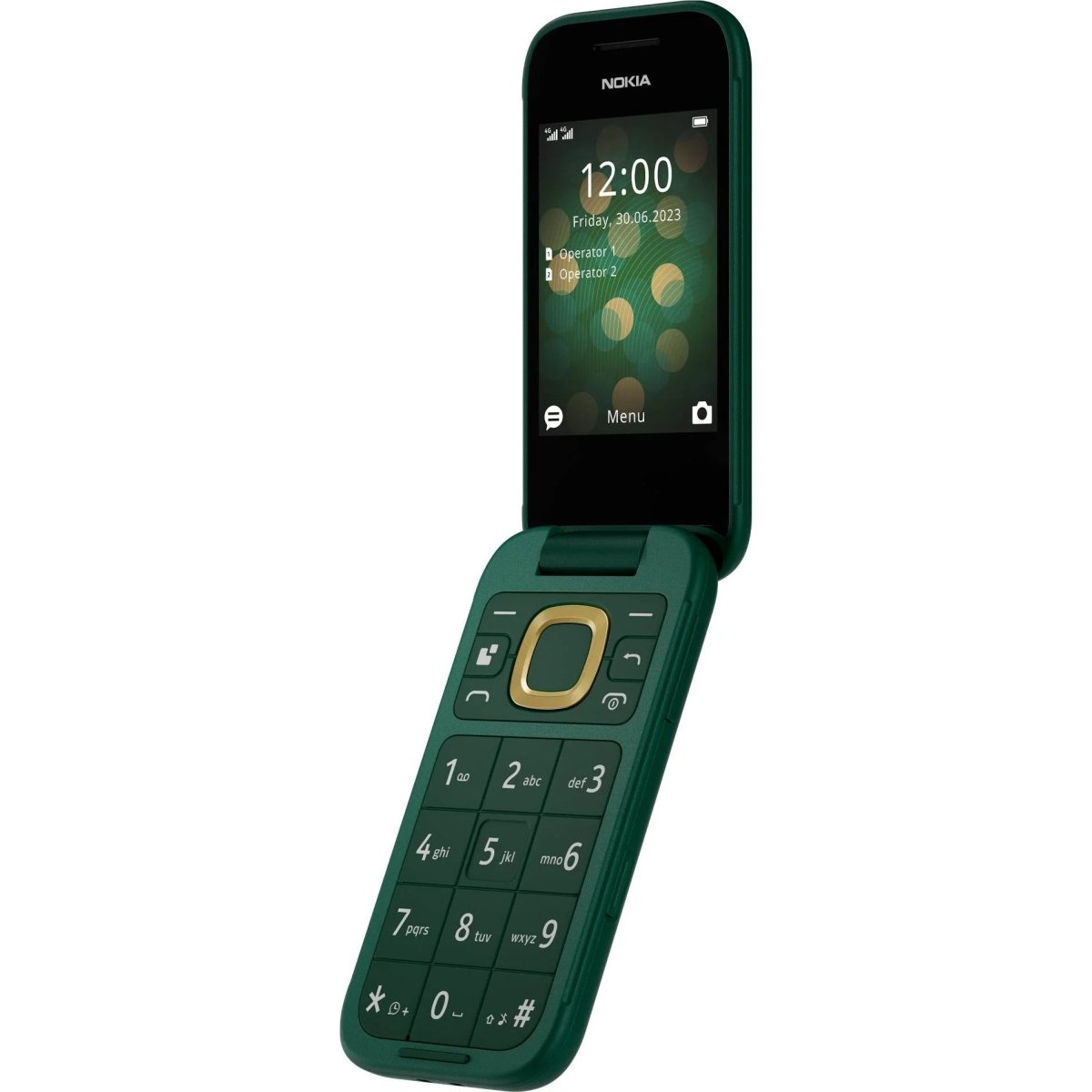 Unlocked Nokia 2660 Flip 4G VoLTE Dual SIM FM Radio 128MB Flip Mobile Phone (Lush Green) - True Vision Tactical - 653341