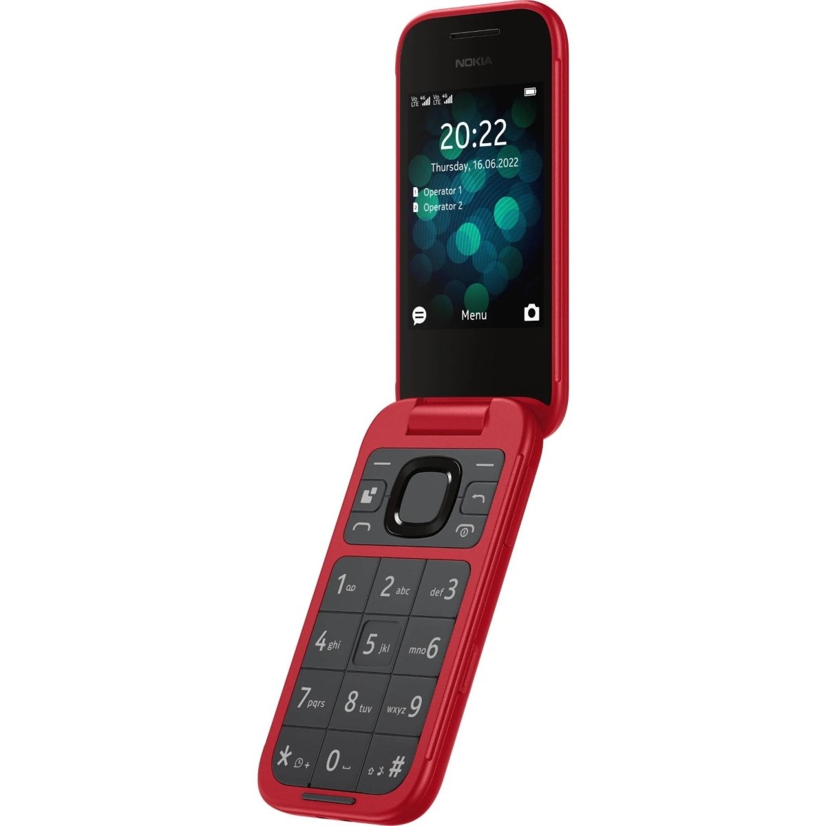 Unlocked Nokia 2660 Flip 4G VoLTE Dual SIM FM Radio 128MB Flip Mobile Phone (Red) - True Vision Tactical - 653344