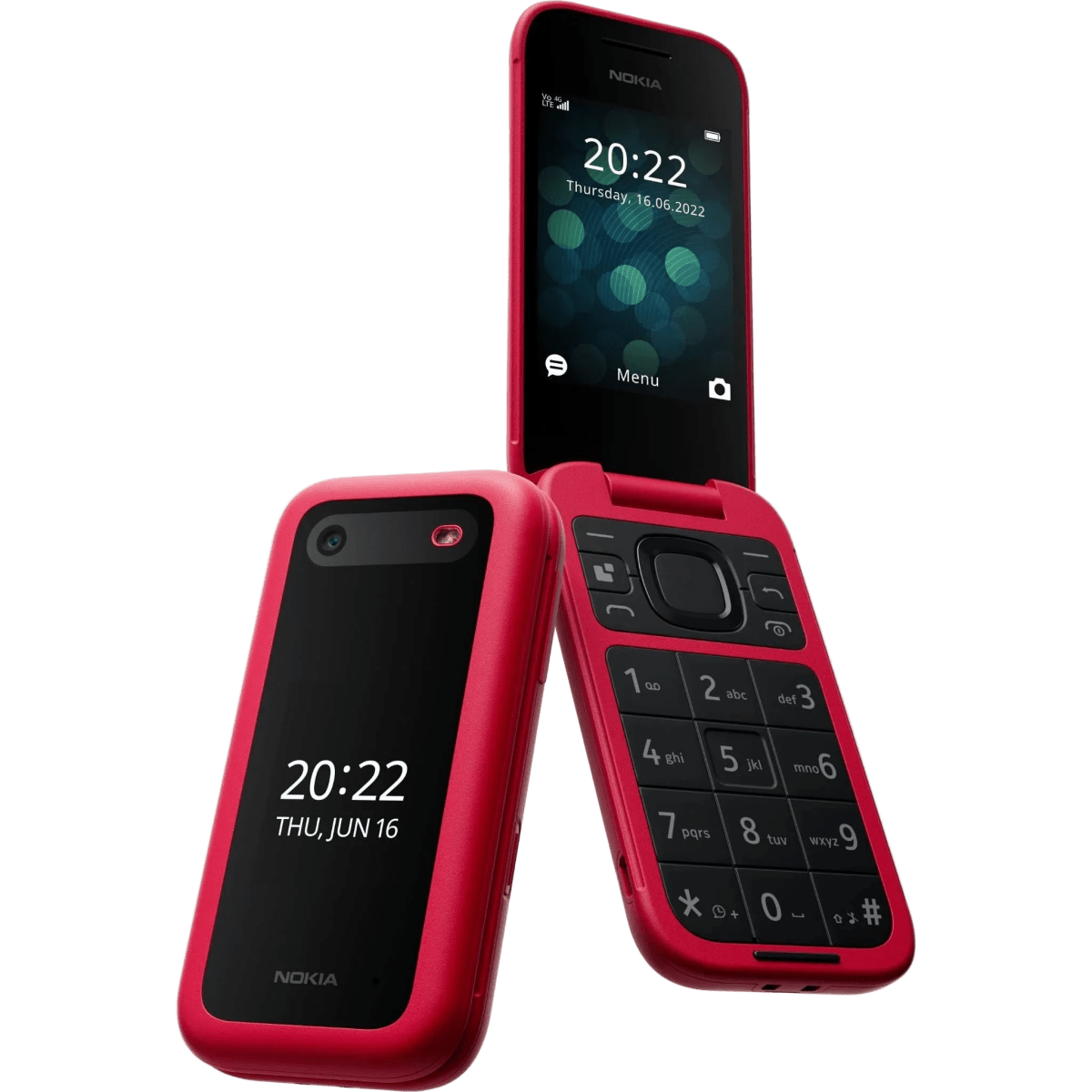 Unlocked Nokia 2660 Flip 4G VoLTE Dual SIM FM Radio 128MB Flip Mobile Phone (Red) - True Vision Tactical - 653344