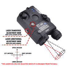 Load image into Gallery viewer, Wadsn PEQ - 15 Green/Red/Blue Dot Laser indicator + White LED Flashlight - True Vision Tactical - WDX042-BKG