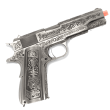 Load image into Gallery viewer, WE Tech 1911 Gas Blowback Gel Blaster - Silver with Floral Pattern - True Vision Tactical - WE-E006SP-BOX-GB