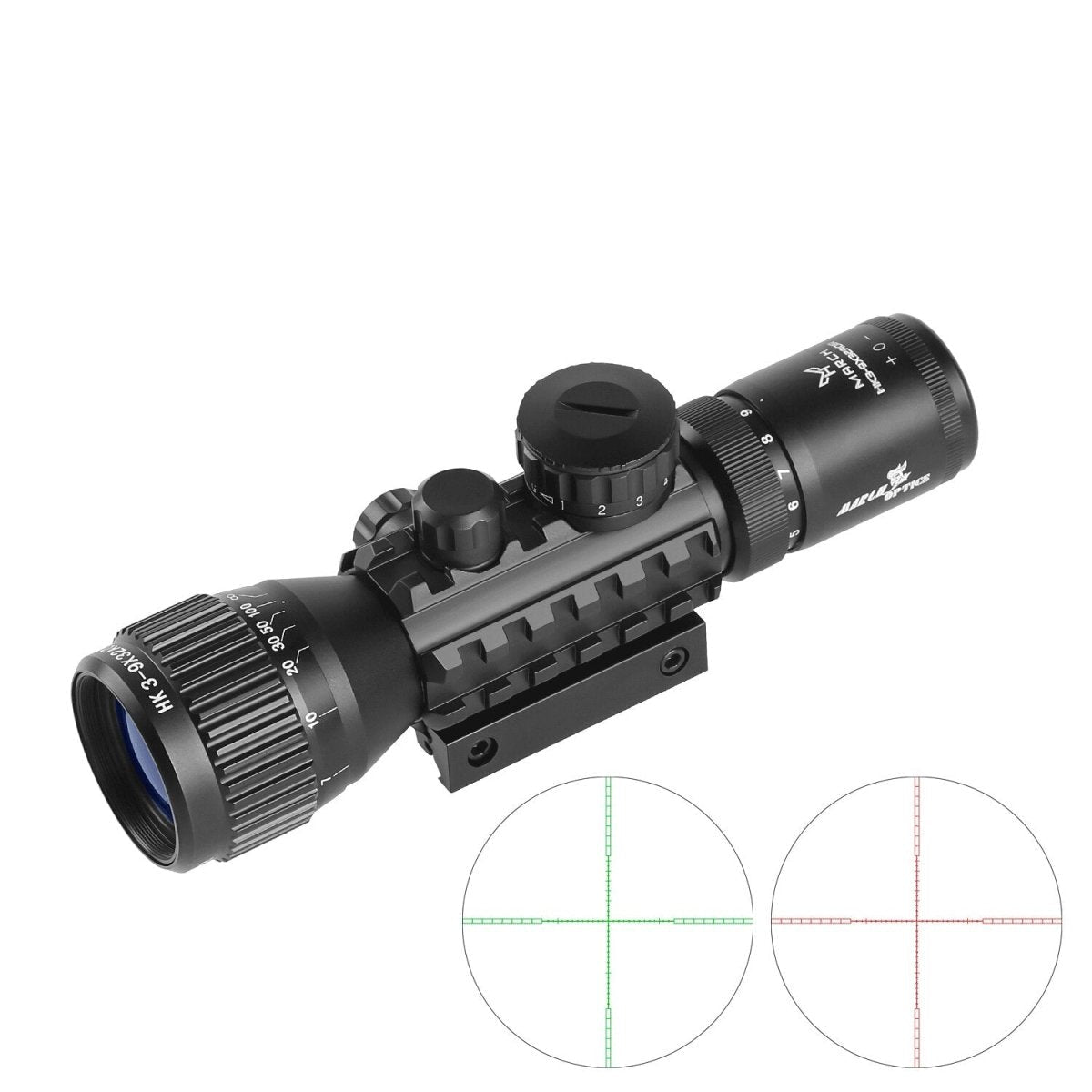 MARCH AMG HK 3 - 9x32 AOIR Optic Rifle Scope - True Vision Tactical - 671891922285