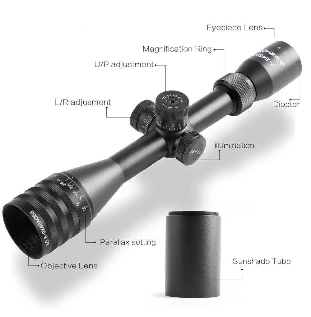 T - Eagle EO 3 - 9X40 AOEG - KN Tactical Riflescope Optic Sight - True Vision Tactical - PBCC7250