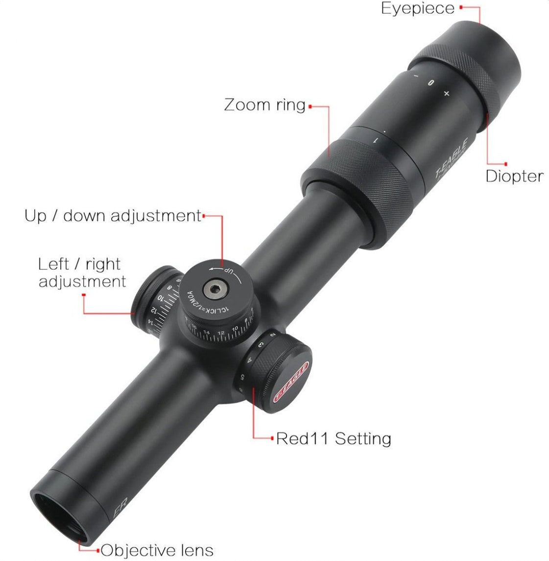T - Eagle ER 1 - 6X24IR Tactical Optic Sight - True Vision Tactical - ER 1-6X24IR