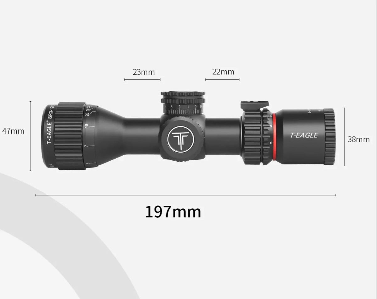 T - EAGLE SR 3 - 12X32 AO FFP Long Range Riflescope - True Vision Tactical - 671891922308