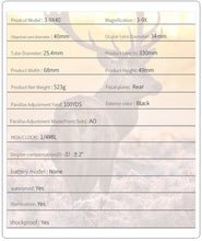 Load image into Gallery viewer, T - Eagle SR 3 - 9X40 AOIR Tactical Scope Optic Sight - True Vision Tactical - 665871965805