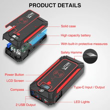 Load image into Gallery viewer, UTRAI 24000mAh Car Jump Starter 12V Battery Wireless Charger Compass - True Vision Tactical - JSTAR4