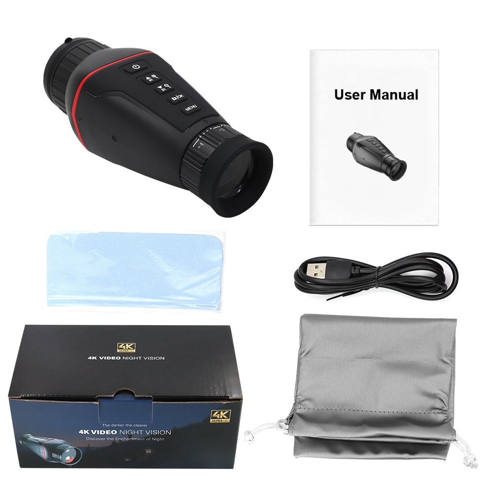 NV4300 4K Night Vision Monocular 7x, 850nm IR, 4K Video, USB‑C Rechargeable