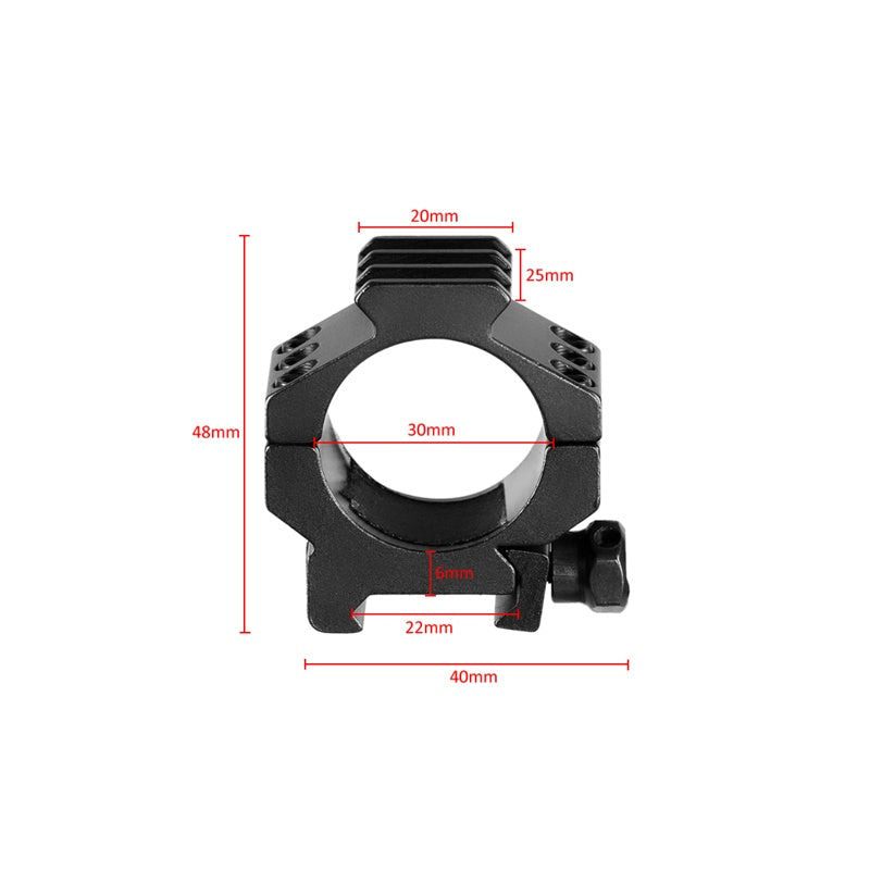 FOCUS 30mm Heavy-Duty Low-Profile  3 Bolt Ring Bracket Mount Set