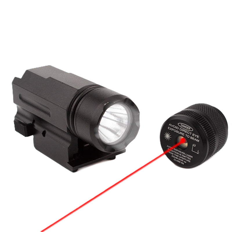 Bosait Changeable-Head Red Dot Laser Sight + LED Flashlight Combo (2 Heads Included)