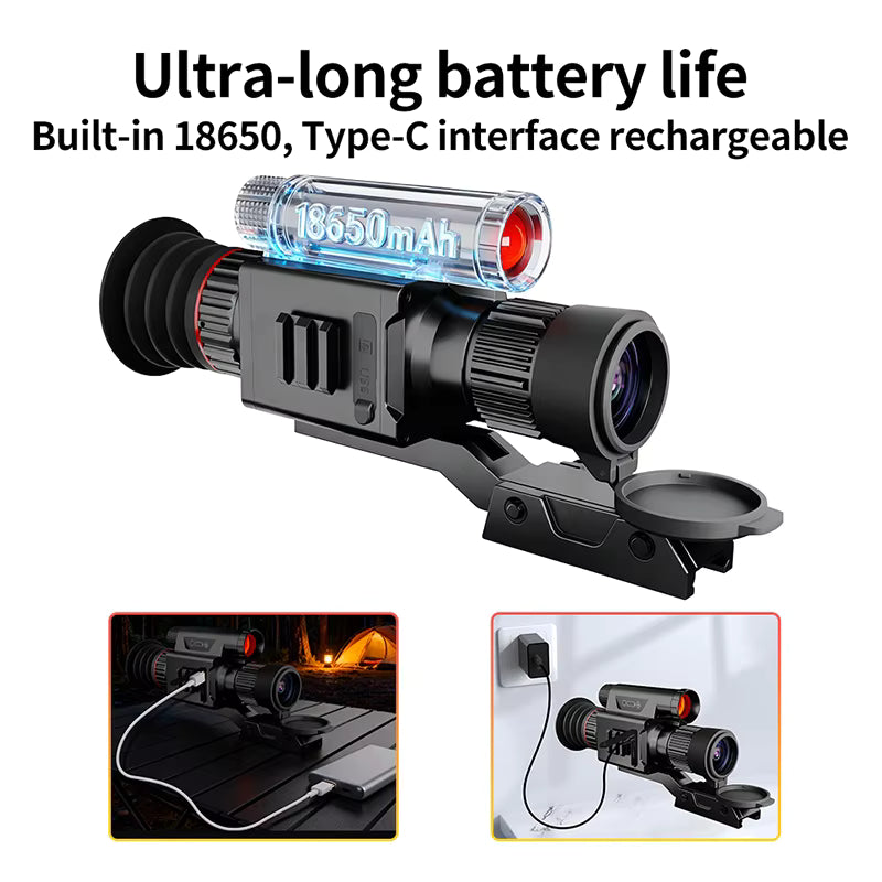 DS-X7 4K Digital Night Vision Scope (5–20x, 850nm IR, IPS Display)