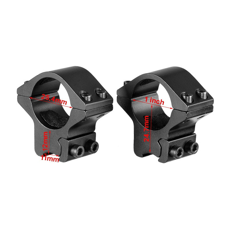 FOCUS Heavy Duty 25.4mm (1") Scope Rings –  11mm Dovetail