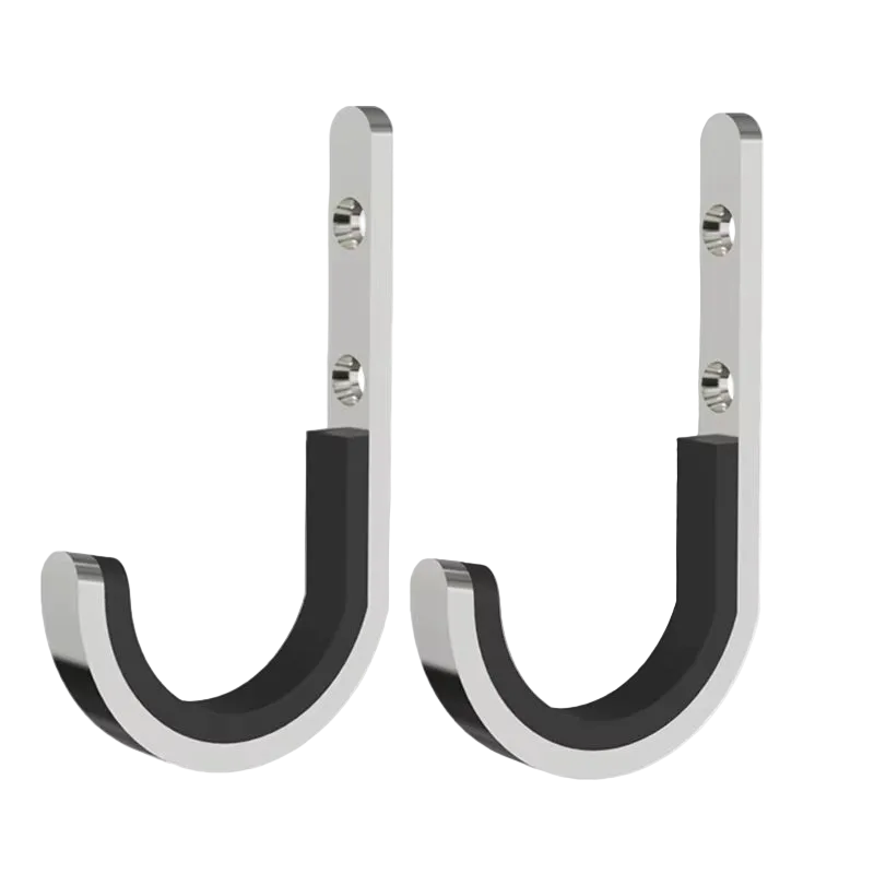 FOCUS Heavy Duty Stainless Steel J Hook Wall-Mounted Hooks (2-Pack)