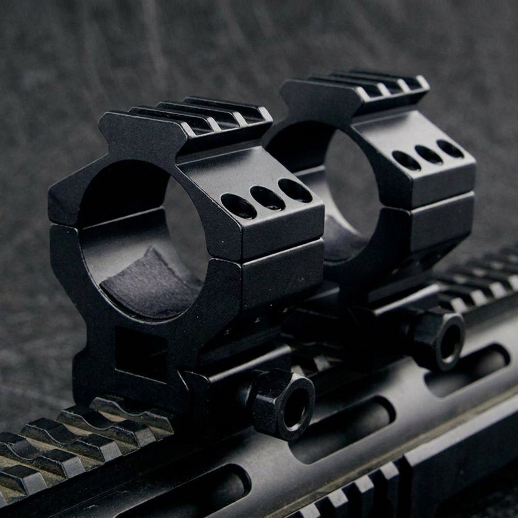 FOCUS 30mm Heavy-Duty High-Profile 3 Bolt Ring Bracket Mount Set