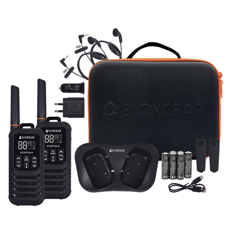 EcoXgear ECOXTALK EXG200 2 - Watt IP67 Handheld UHF Radio Twin Pack - 13km - True Vision Tactical - ECXG2002