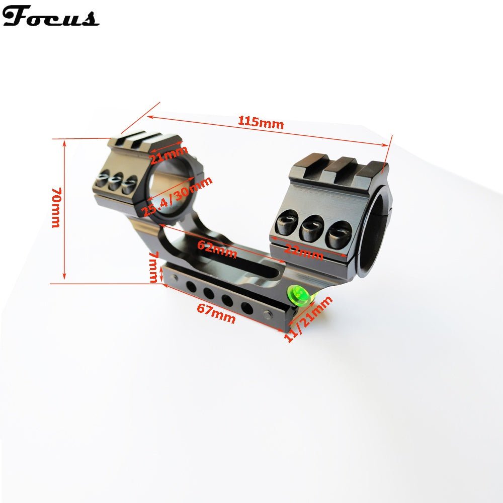 FOCUS 25.4mm / 30mm Scope Mount with Bubble Level for 11mm / 20mm Rail - True Vision Tactical - B3009B