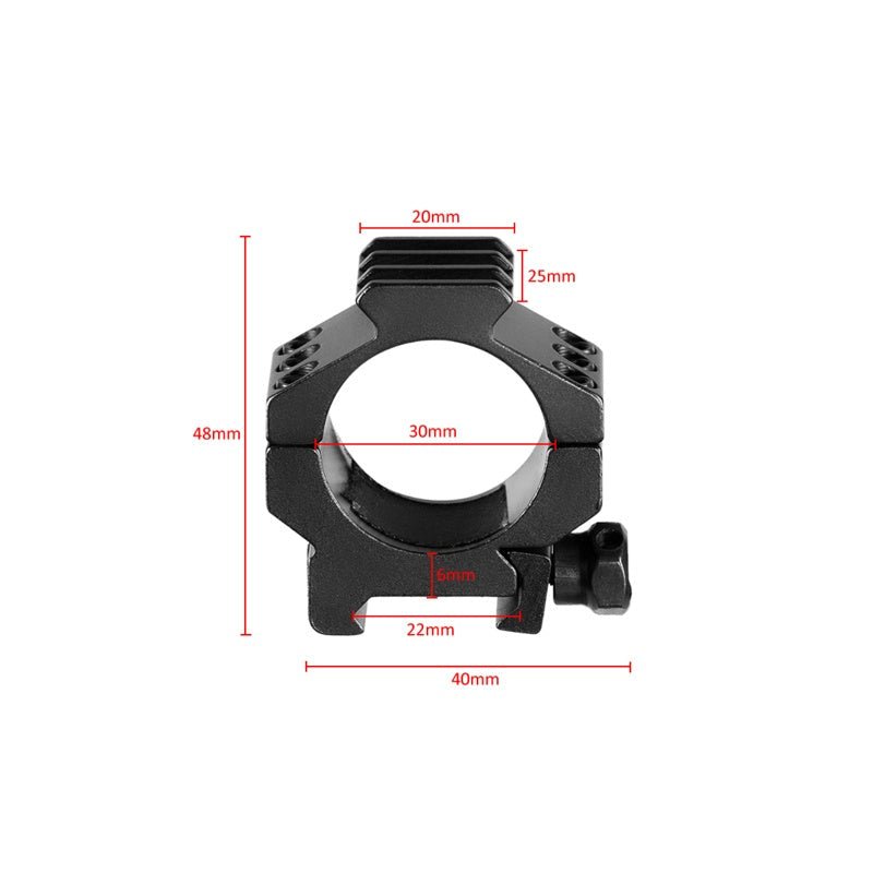 FOCUS 30mm Heavy-Duty Low-Profile 3 Bolt Ring Bracket Mount Set - True Vision Tactical - MD3013