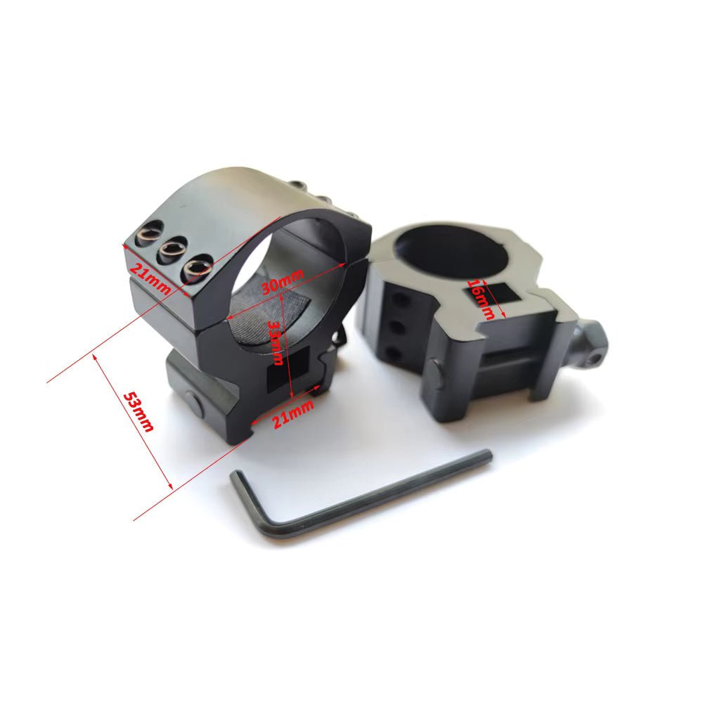 FOCUS High Profile Heavy Duty 30mm Scope Ring Mount Set - True Vision Tactical - B267H