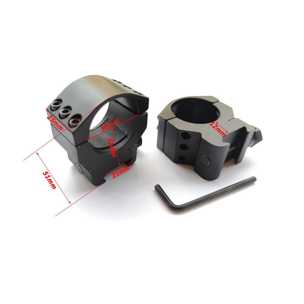 FOCUS Medium Profile Heavy Duty 30mm Scope Ring Mount Set - True Vision Tactical - B267M