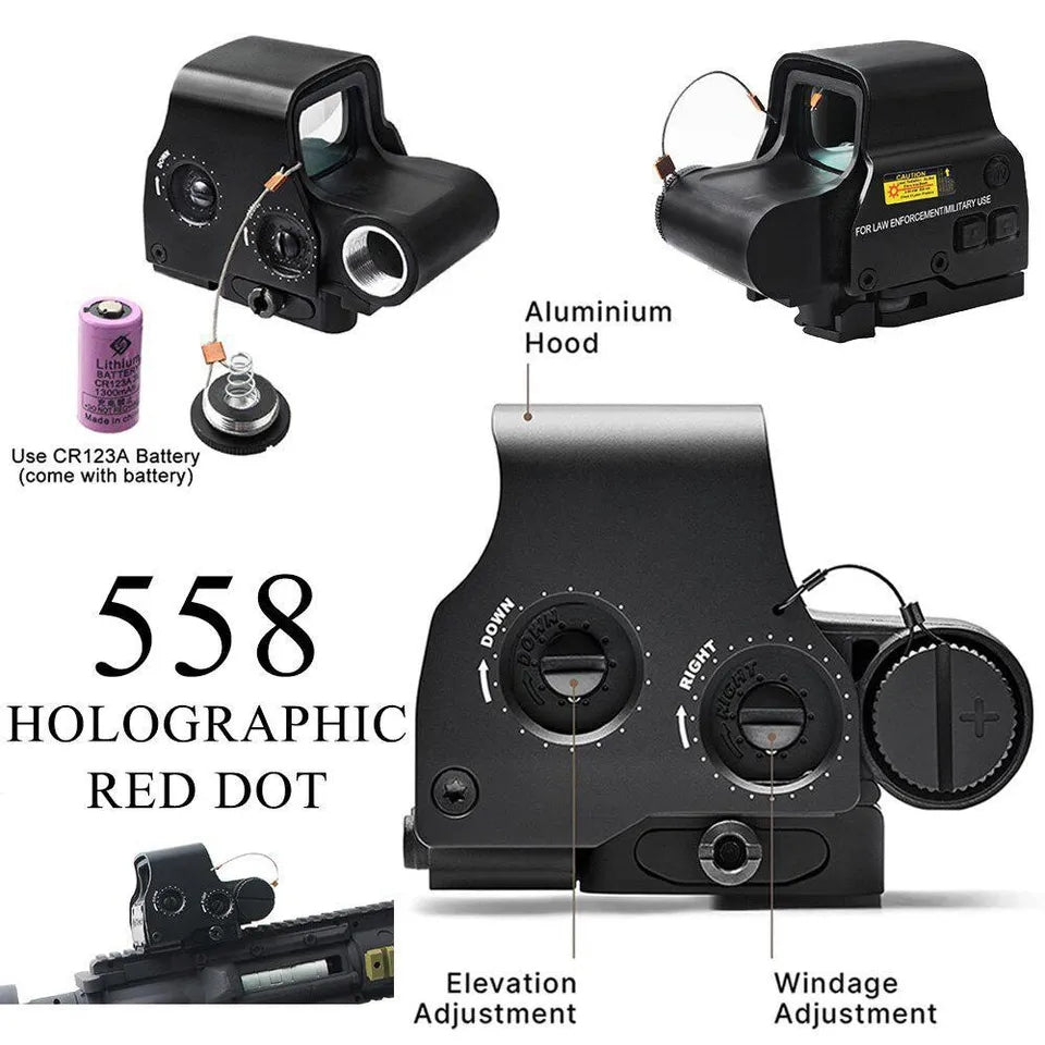 Holographic Red Green Dot 558+G43 Magnifier Sight QR - True Vision Tactical - 671891922339