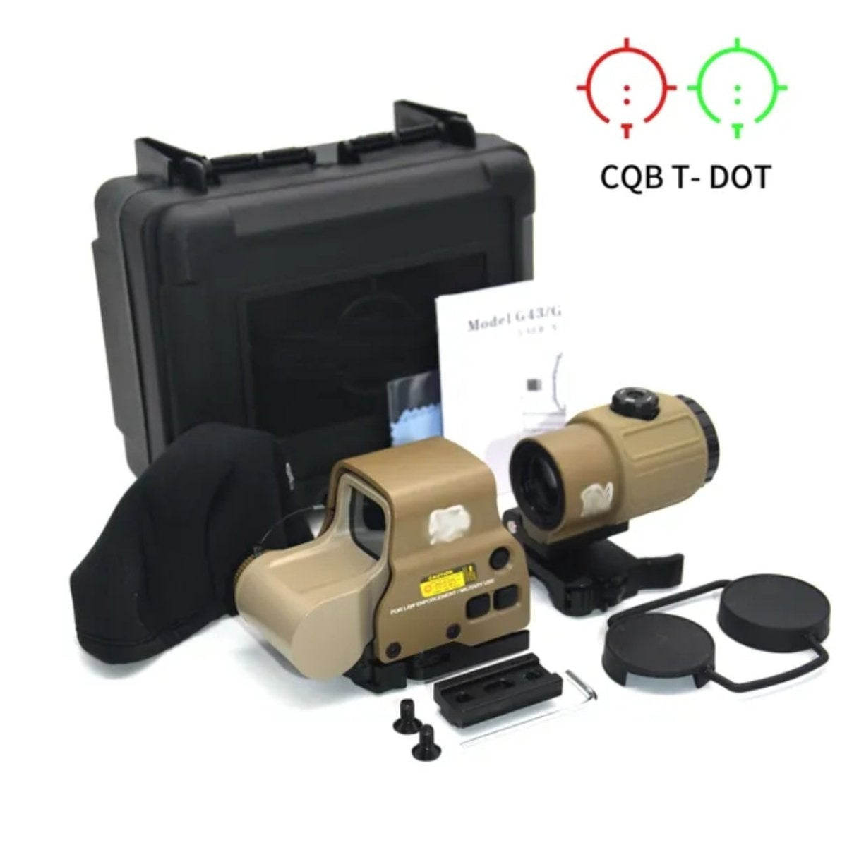 Holographic Red Green Dot 558+G43 Magnifier Sight QR - True Vision Tactical - 671891922353