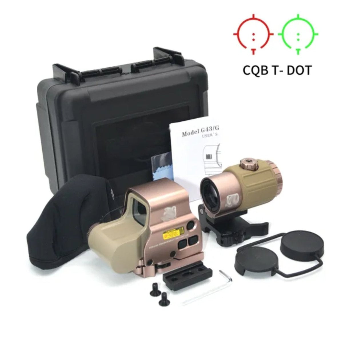 Holographic Red Green Dot 558+G43 Magnifier Sight QR - True Vision Tactical - 671891922377